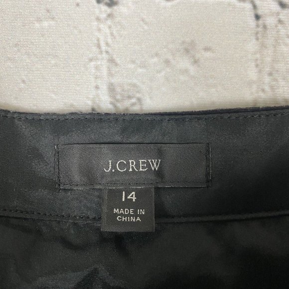 J Crew Black Puff Sleeve Velvet Button Front Dress Square Neck - Picture 9 of 12